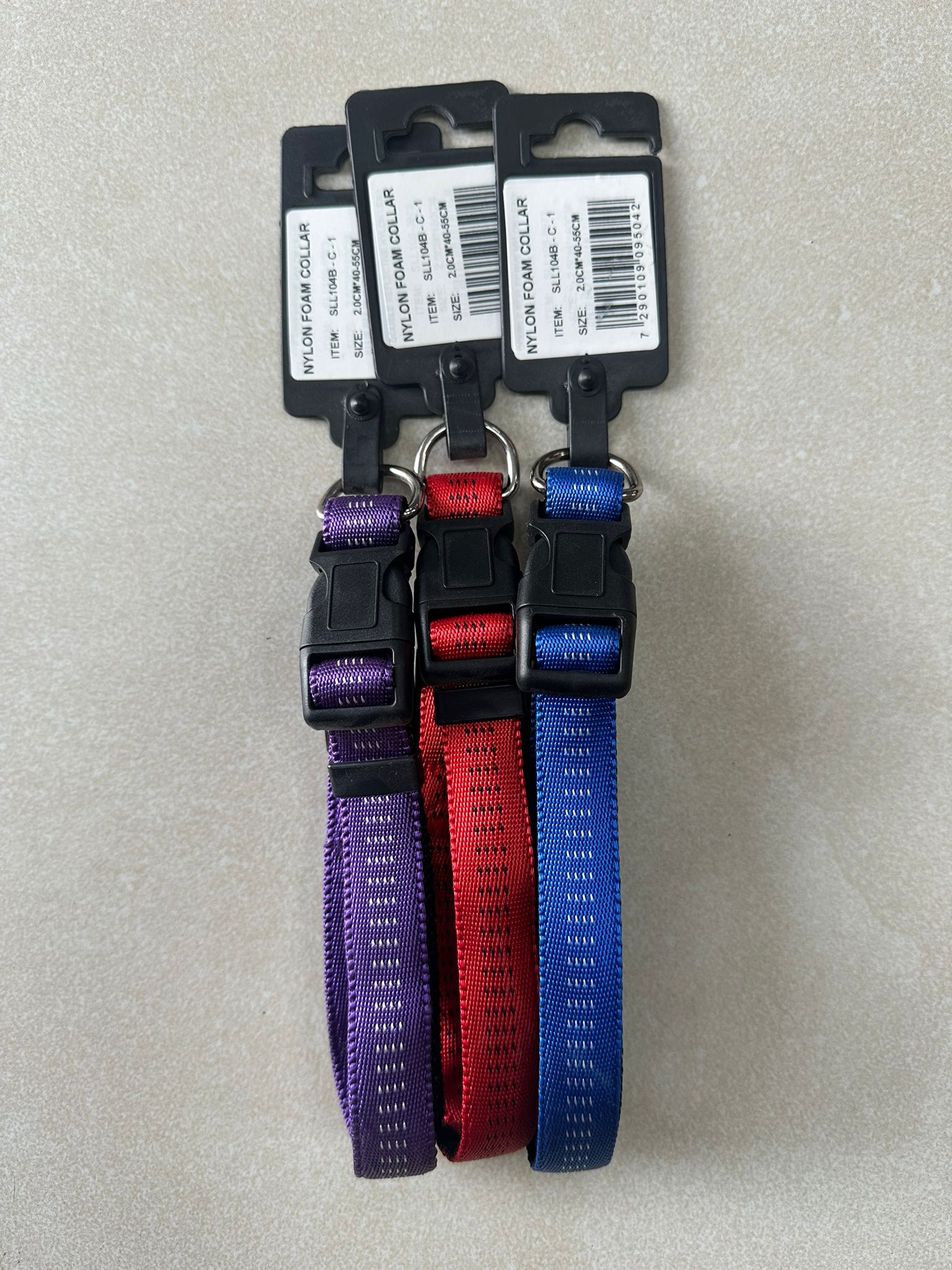 Soft nylon collar (purple/red/blue) - idog