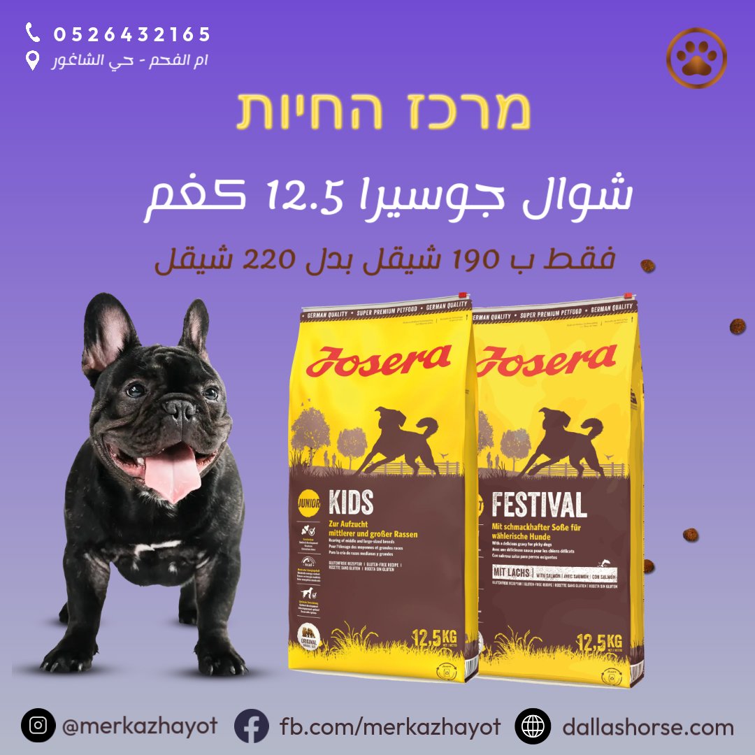 ג'וסרה פסטיבל / קידס 12.5 ק"ג לכלבים - JOSERA FESTIVLAS / KIDS 12.5KG FOR DOGS