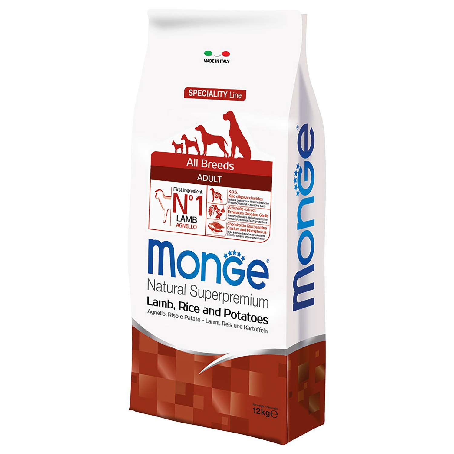 MONGE ADULT FOR DOGS 12.5 KG RICH IN LAMB