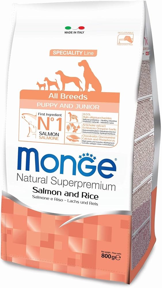 MONGE PUPPY FOR DOGS 12.5 KG RICH IN SALMON AND RICE