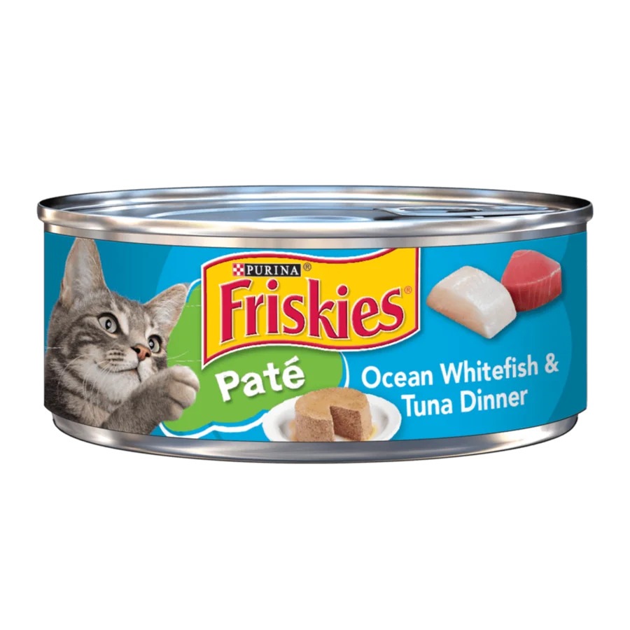 FRISKIES PATE 156gm in ocean whitefish & tuna dinner