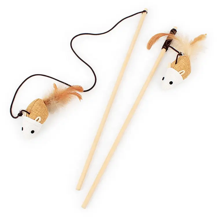 Cat toy rod with MOUSE