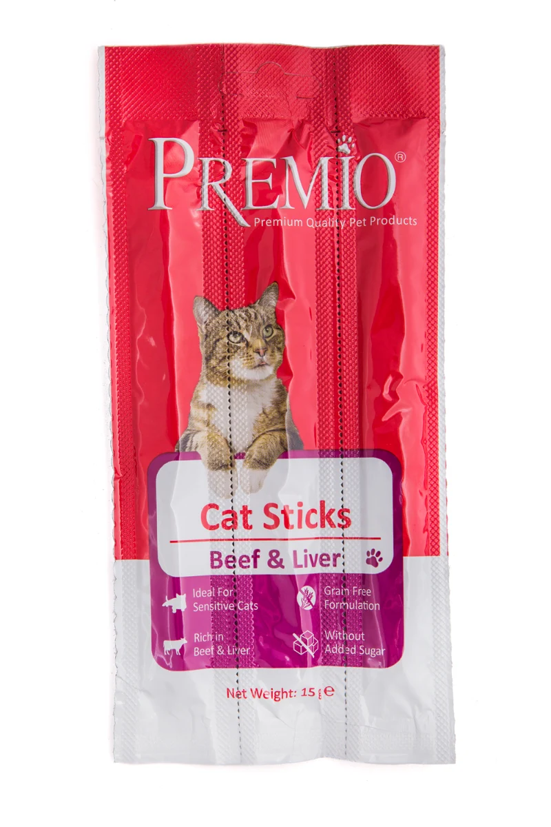 PREMIO CAT-STICKS ( 3 ) 15GM IN BEEF AND LIVER