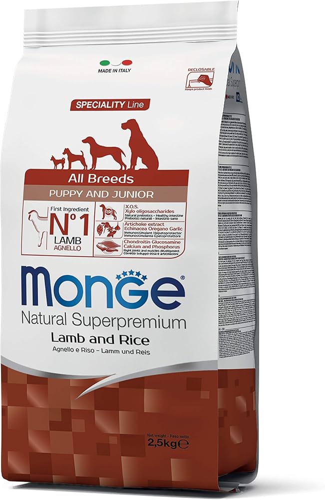 MONGE PUPPY FOR DOGS 12.5 KG RICH IN LAMBS