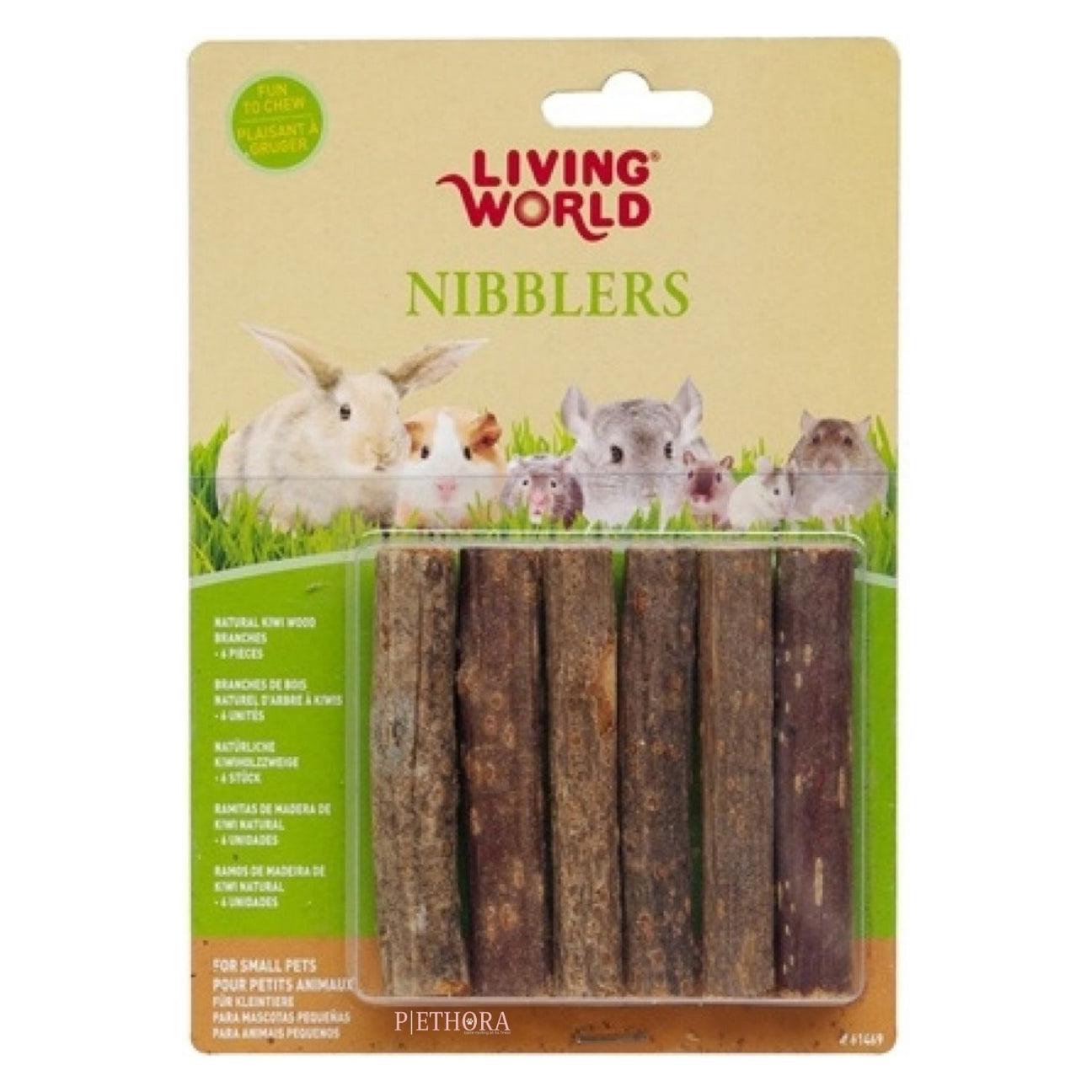 LIVING WORLD NIBBLERS WOOD CHEWS ( KIWI STICKS )