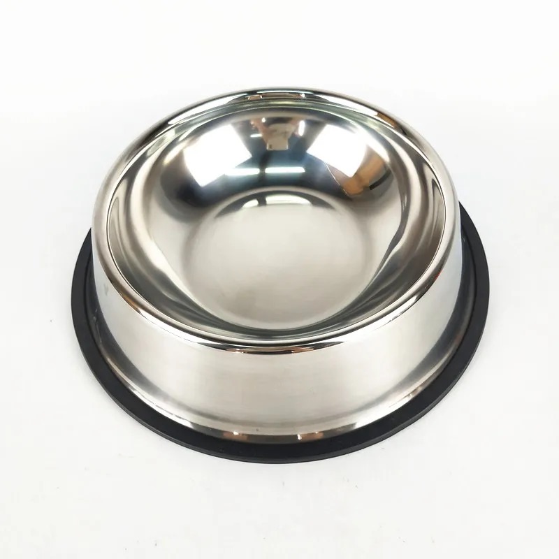 Stainless steel bowl with rubber