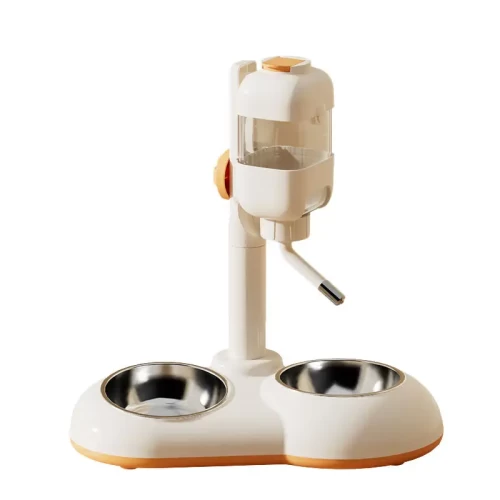 Vertical dry and wet separation eating and drinking water dispenser pet feeding bowl