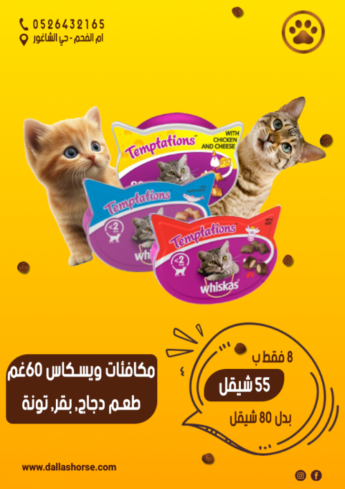 مكافئات ويسكاس 60 غرام حبوب * 8 مكافئات